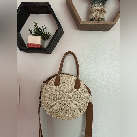 Talbots Woven Circular Straw Crossbody Bag - Picture 4 of 5